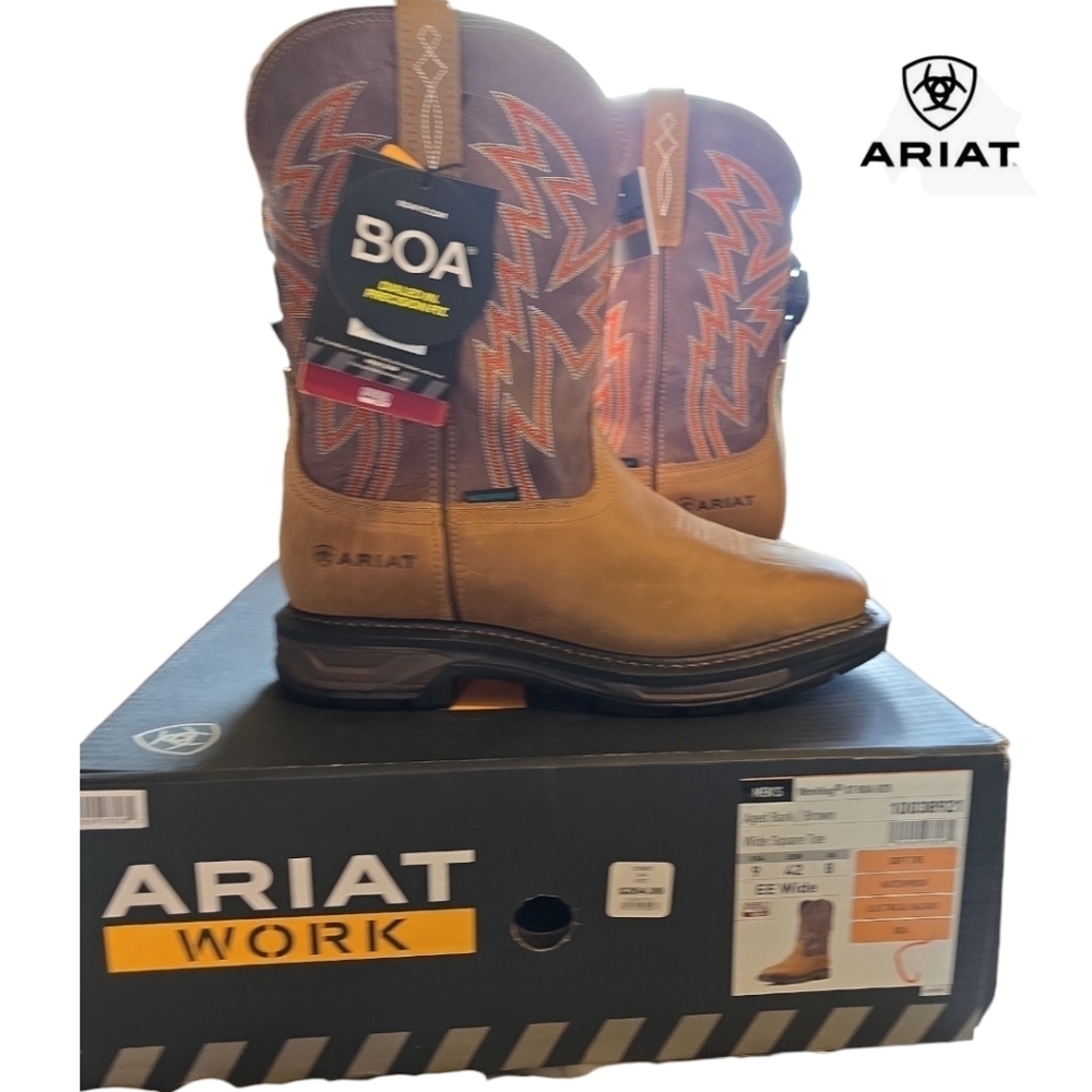 ARIAT WorkHog XT BOA H2O Soft Toe Work Boot Men's Sz 9EE Aged Bark/ Brown NIB